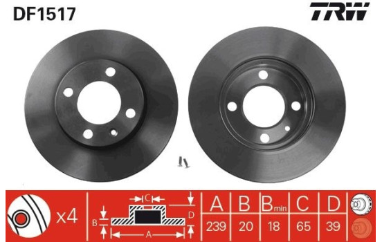 Disque de frein DF1517 TRW, Image 2
