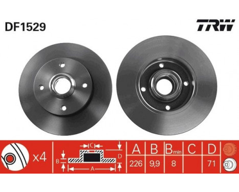 Disque de frein DF1529 TRW, Image 3