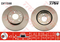 Disque de frein DF1598 TRW