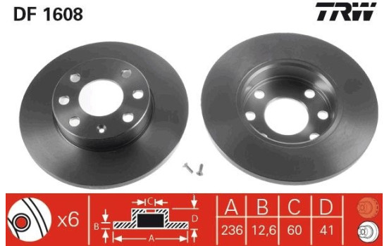 Disque de frein DF1608 TRW, Image 3