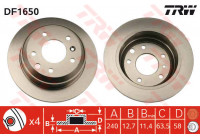 Disque de frein DF1650 TRW