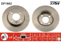 Disque de frein DF1662 TRW