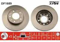 Disque de frein DF1689 TRW