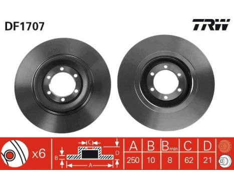 Disque de frein DF1707 TRW, Image 2