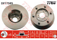 Disque de frein DF1758S TRW