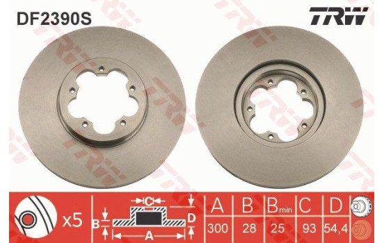Disque de frein DF2390S TRW