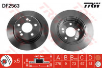 Disque de frein DF2563 TRW