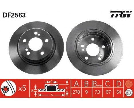 Disque de frein DF2563 TRW, Image 2