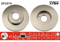 Disque de frein DF2574 TRW
