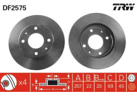 Disque de frein DF2575 TRW