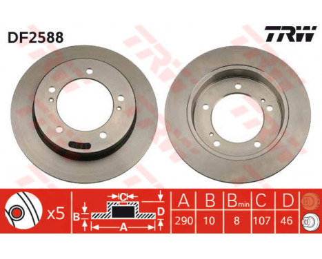 Disque de frein DF2588 TRW