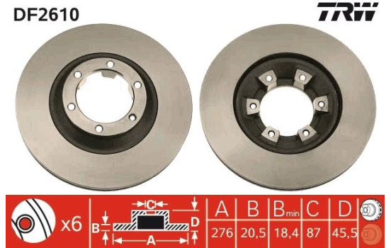 Disque de frein DF2610 TRW