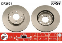 Disque de frein DF2621 TRW