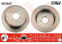 Disque de frein DF2647 TRW
