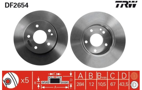 Disque de frein DF2654 TRW, Image 3