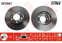 Disque de frein DF2687 TRW