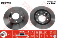 Disque de frein DF2705 TRW