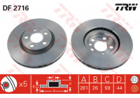 Disque de frein DF2716 TRW