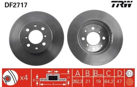 Disque de frein DF2717 TRW, Image 2