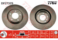 Disque de frein DF2732S TRW