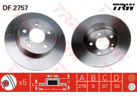 Disque de frein DF2757 TRW