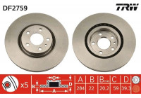 Disque de frein DF2759 TRW