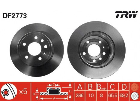 Disque de frein DF2773 TRW, Image 2