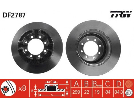 Disque de frein DF2787 TRW, Image 2