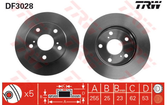 Disque de frein DF3028 TRW