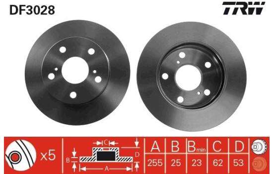 Disque de frein DF3028 TRW, Image 2