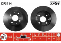 Disque de frein DF3114 TRW
