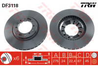 Disque de frein DF3118 TRW