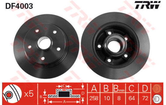 Disque de frein DF4003 TRW