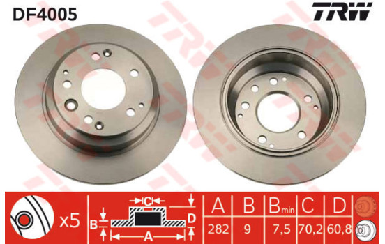 Disque de frein DF4005 TRW