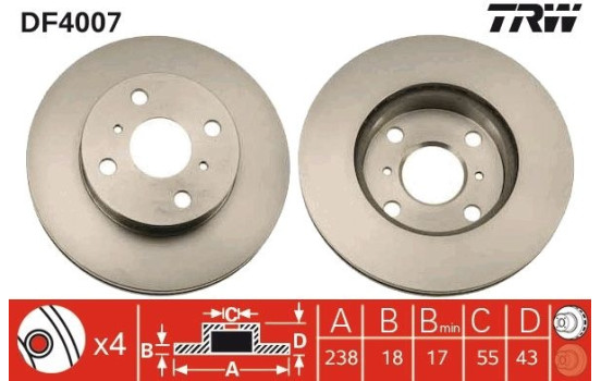 Disque de frein DF4007 TRW