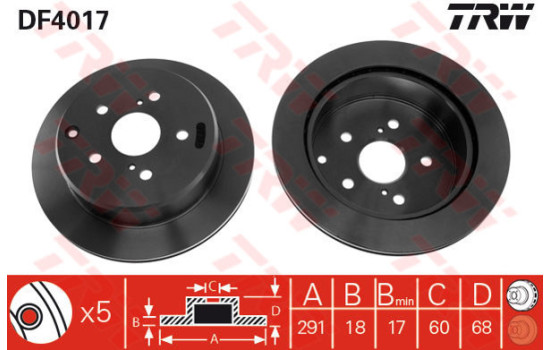 Disque de frein DF4017 TRW
