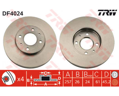 Disque de frein DF4024 TRW