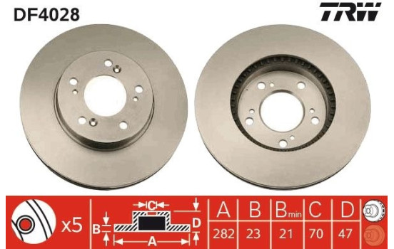 Disque de frein DF4028 TRW