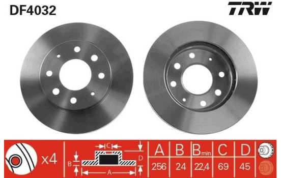 Disque de frein DF4032 TRW, Image 2