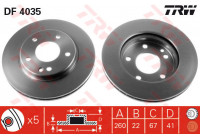 Disque de frein DF4035 TRW