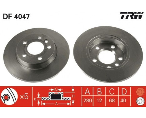 Disque de frein DF4047 TRW, Image 2