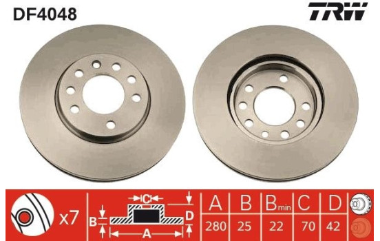 Disque de frein DF4048 TRW, Image 3