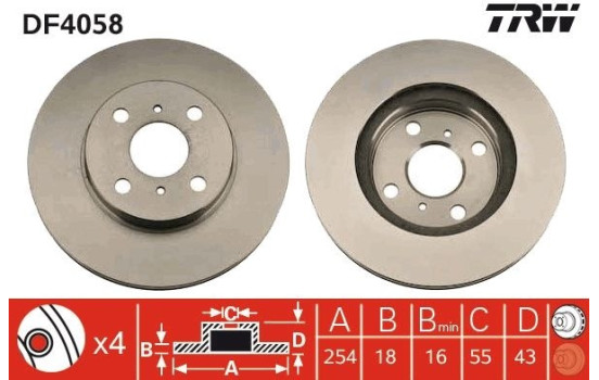 Disque de frein DF4058 TRW