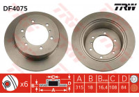 Disque de frein DF4075 TRW