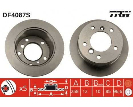 Disque de frein DF4087S TRW, Image 2