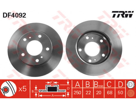 Disque de frein DF4092 TRW