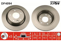 Disque de frein DF4094 TRW