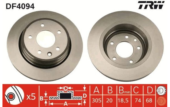 Disque de frein DF4094 TRW