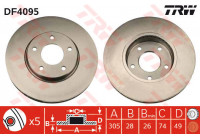 Disque de frein DF4095 TRW