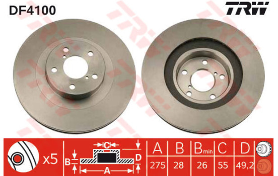 Disque de frein DF4100 TRW